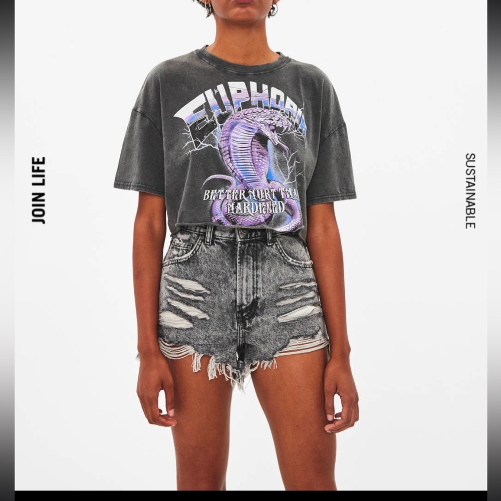 Bershka Euphoria Cropped Tee